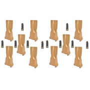 DURAFORCE 10 Pk Bucket Teeth with Flex Pins Yellow V23SYL V23PN for Drill Press Excavator