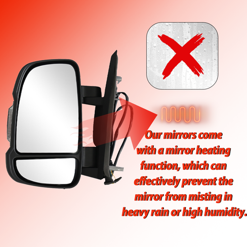 DURAFORCE Door Mirror W/Temperature Sensor LH for 2014-2023 for Ram ProMaster 1500 2500
