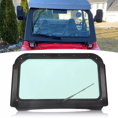 DURAFORCE For 2008-2014 Polaris RZR 570, 800, XP 900 Full Glass Windshield w/ Wiper Black