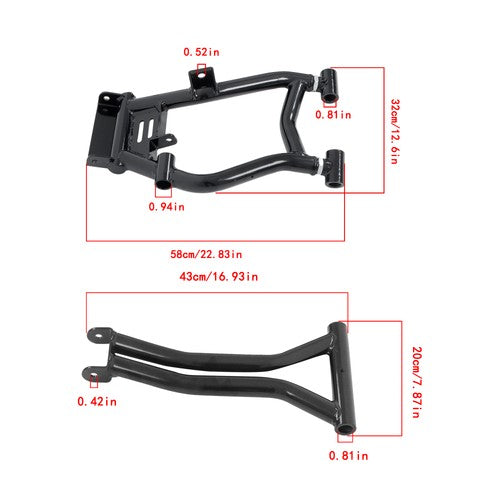 DURAFORCE Rear Arched Rear 1.5" Offset A-Arms For Polaris RZR 800 4/800 S (2009-2014)