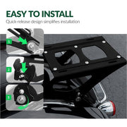 DURAFORCE Black Chopped Trunk Backrest Mount Rack Fit For Harley Road Glide 14-26 Touring