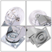 DURAFORCE 2Inch Caster Wheels 4 pieces Heavy Duty Alloy Steel + Rubber Casters white