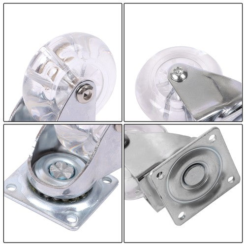 DURAFORCE 2Inch Caster Wheels 4 pieces Heavy Duty Alloy Steel + Rubber Casters white