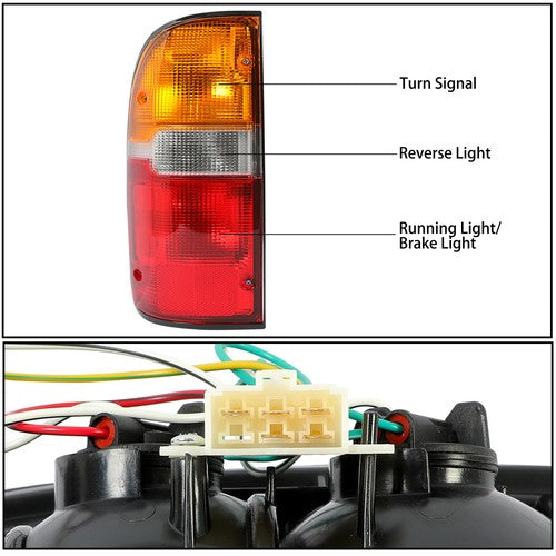 Left Side Tail Light With Bulb for Toyota Tacoma 1995-2000 Brake Lamp