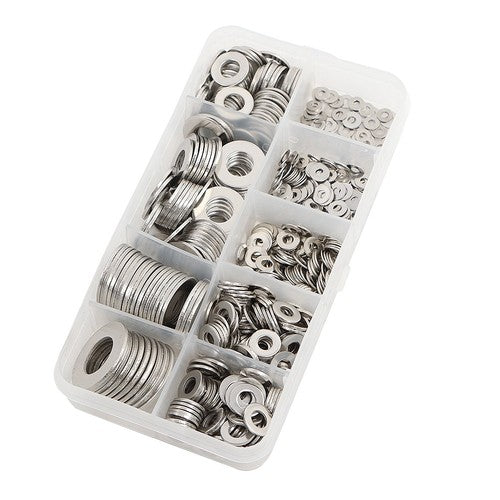 DURAFORCE Flat Washer 304 Stainless Steel Washers Assortment Set Value Kit 600 Pieces Set