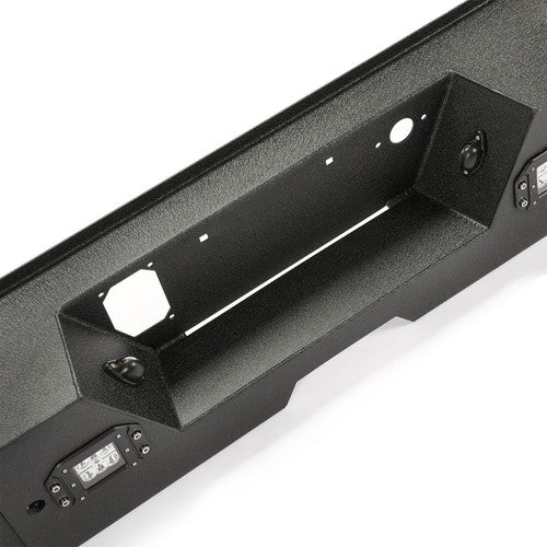 Black Steel Rear Bumper with LED Lights for 2015-2019 GMC Sierra 2500HD 3500HD