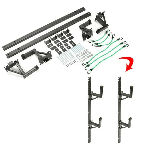 DURAFORCE 2PCS Adjustable Trailer Side Ladder Rack For Enclosed Trailer Exterior Side Wall