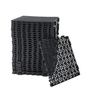 DURAFORCE 55PCS 12x12" Interlocking Drainage Floor Tiles Modular Interlocking Tile Black