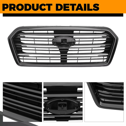 Glossy Black Front Upper Grille Mesh Fit For 2019 2020 2021 2022 Subaru Ascent