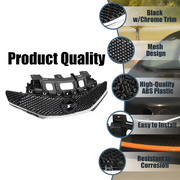 DURAFORCE Front Grille & Cover & Fog Light Covers w/Bulbs For 2015-16 Nissan Versa Note SR
