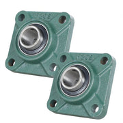 DURAFORCE 2 PCS Solid Base Pillow Block Flange Mounted Bearing 1" Bore 4 Bolt UCF205-16 US