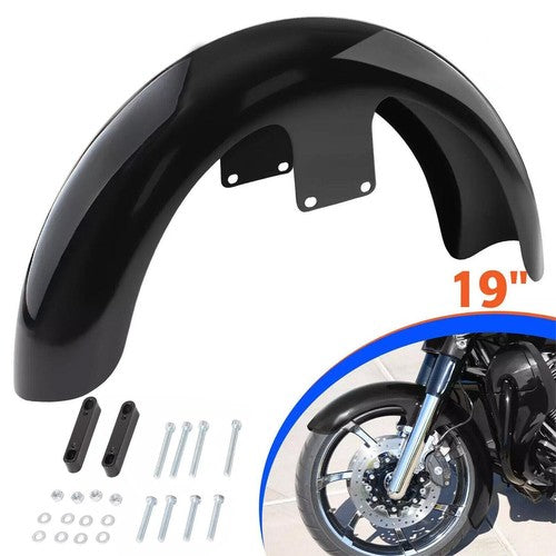 DURAFORCE For Harley Touring Road Glide Custom Baggers 19" Wheel Wrap Front Fender Black