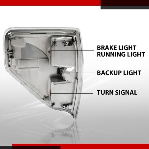 Rear Tail Lights Brake Lamps Assembly Kit for 2009-2014 Ford F-150 Pickup Truck