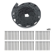 DURAFORCE 60pcs Anchoring Spik L-shaped 60FT Garden Edge Lawn Grass Stone Isolation Strip