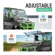 DURAFORCE Flip Windshield Scratch Resistant For 2015+ Kawasaki Mule Pro FXT /DXT /DX /FX