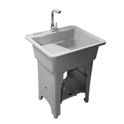 DURAFORCE 65 Freestanding Sink Commercial Laundry & Utility Room Sinks with Faucet Gray