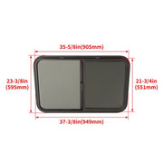 DURAFORCE Horizontal Slider 35"W x 22"H RV Window W/ Screen Trim Ring For RV CargoTrailer