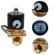DURAFORCE 3/4” 12V Air Water N/C Gas Oil Normally Closed Electric Solenoid Valve DC DN20
