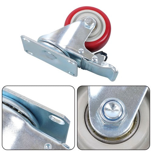 DURAFORCE 3 Inch Industrial Heavy Duty Swivel Caster Wheels with Brake Set of 4 Safety