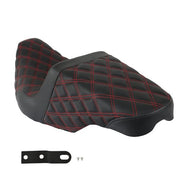 DURAFORCE Red Lattice Stitch Carbon Fiber Gripper Step 2 Up Seat For Touring 2008-2020