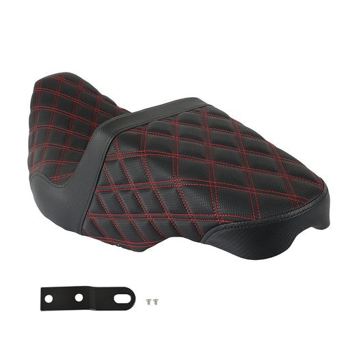 DURAFORCE Red Lattice Stitch Carbon Fiber Gripper Step 2 Up Seat For Touring 2008-2020