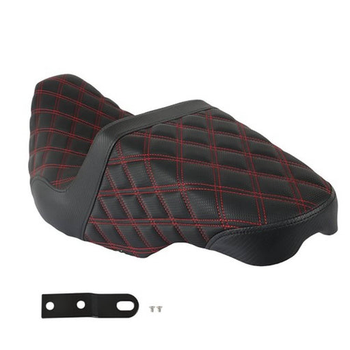DURAFORCE Red Lattice Stitch Carbon Fiber Gripper Step 2 Up Seat For Touring 2008-2020