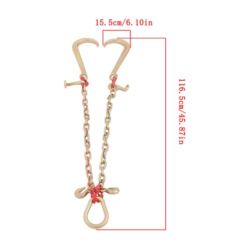 DURAFORCE T J Hook Double Limb Hook Chain 5/16in*2ft G80 Chain Fracture Strength 9260lbs
