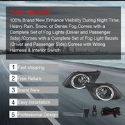 DURAFORCE For 2014-2016 Nissan Rogue Driving Bumper Chrome Lens Fog Lights Assembly Set
