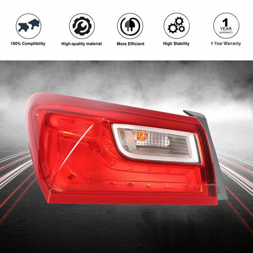 DURAFORCE Driver Left Side Tail Light Lamp Red Outer Replace For 2016-2021 Chevy Malibu