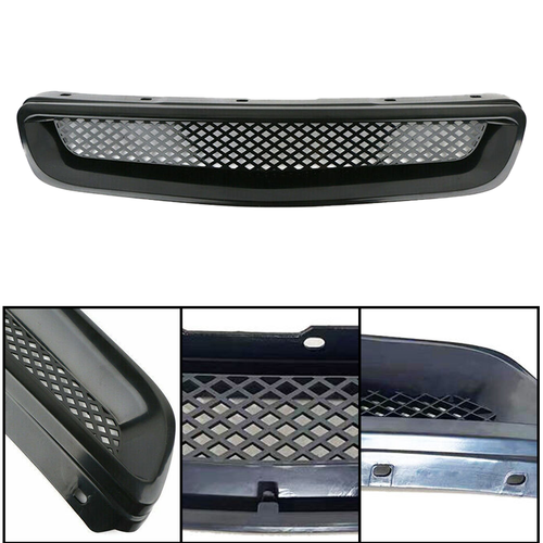 Black Mesh ABS Front Hood Grille Grill For 1996-1998 Honda Civic EJ JDM Type R