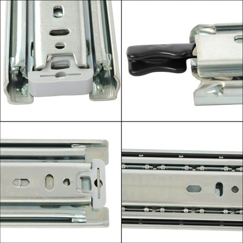 DURAFORCE 1 Pair of 24In Locking Drawer Slides Full Extension & Lock 150 lb Load Capacity