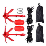 DURAFORCE 2 Pack Marine Kayak Folding Anchor Kit 3.3Lb W/26.2Ft Rope For PWC Canoe Jet Ski