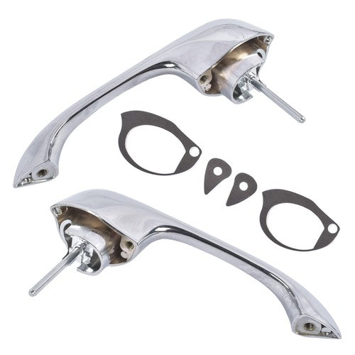 DURAFORCE 2x Chrome Exterior Door Handles Fits for Chevy Camaro Pontiac Firebird 1967-1969