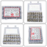 DURAFORCE 550Pack 304 Stainless steel wood screws kits countersunk #4 #6 #8 #10 #12 W/Box
