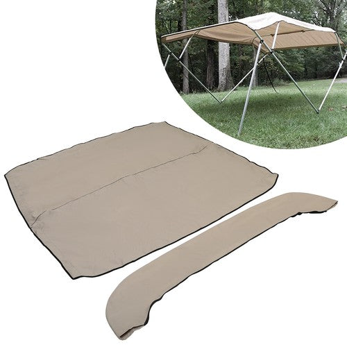 DURAFORCE 3 Bow 67''-72'' Bimini Boat Top Roof Cover Canopy Sun Shade With Boot Canvas Tan