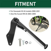 DURAFORCE For KX 65/RM 65 Bolt on kickstand for Kawasaki KX65 dirt bikes 2000-2021