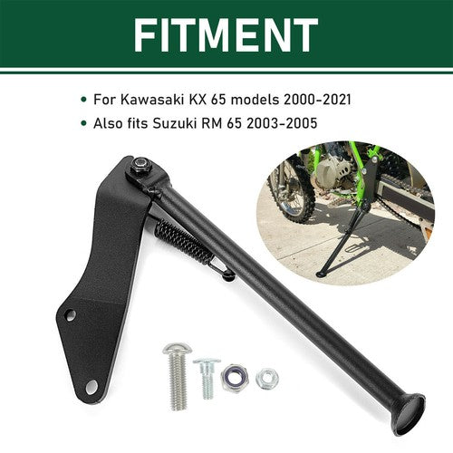 DURAFORCE For KX 65/RM 65 Bolt on kickstand for Kawasaki KX65 dirt bikes 2000-2021