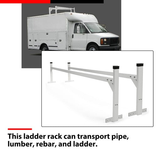 Cargo Adjustable Roof Mount Ladder Rack 4-8.5 Feet for Enclosed Opened Trailer