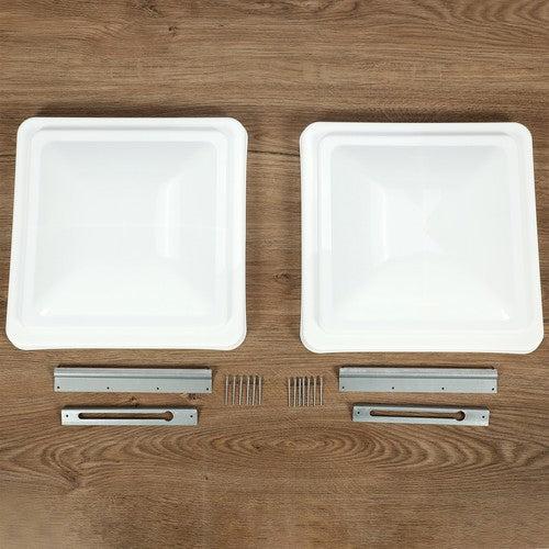 2 Pack RV Replacement Roof Vent Cover 14 inch White for Camper Trailer