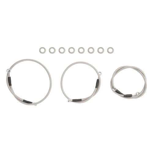 2 1 Front A Arms for Honda TRX450R with Braided Brake Lines Clamps 2004 2007