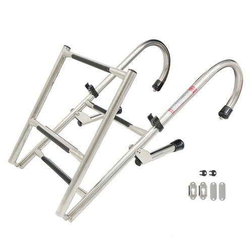 DURAFORCE New Stainless Steel Folding Telescoping Ladder Dock Ladder 2 Step+2 Step USA