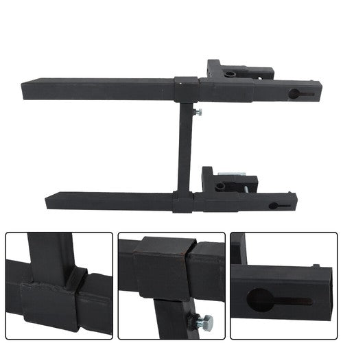 DURAFORCE 43" Pallet Forks Clamp On Tractor Forks w/Adjustable Bucket Forks 2000lbs