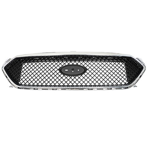 DURAFORCE Mesh Front Upper Bumper Grille Plastic Chrome Frame For Ford Taurus 2013-2019