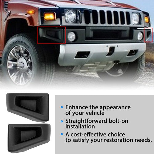 Front Bumper End Cap Corner Plastic for 03-09 Hummer H2 Left and Right Side Textured