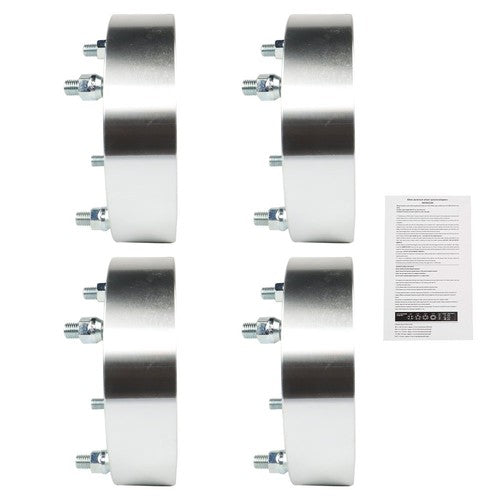 DURAFORCE 4X Wheel Spacers 4x156 2" 131mm M12x1.5 Silver For Polaris Ranger RZR 2013+