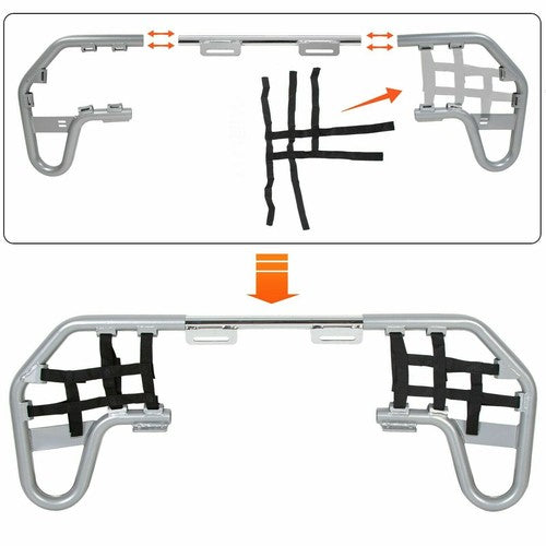 DURAFORCE Pair of Nerf Bars Silver bar Black nets Aluminum For Honda TRX 250EX 250X 01-24