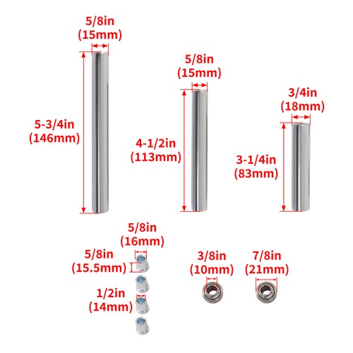 Front Rear A Arm Bushings Shaft Kit Galvanized for Honda Rincon 650 680 2003-2022
