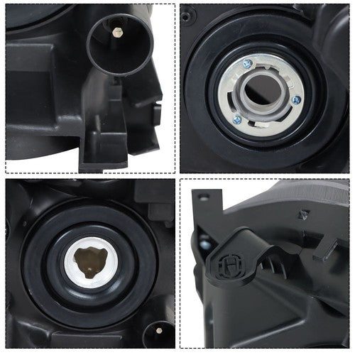 DURAFORCE Headlight For Nissan Rogue 2008-2013 Halogen Housing Black Driver+Passenger Side