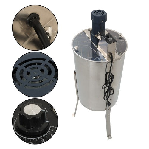 DURAFORCE 1300RPM Electric Honey Extractor Beekeeping Equipment Stainless Steel 2/4 Frames