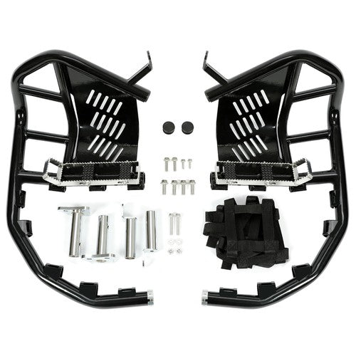 Nerf Bars for Kawasaki KFX 700 Pro Peg Heel Guards Steel Side Step Bar BLK